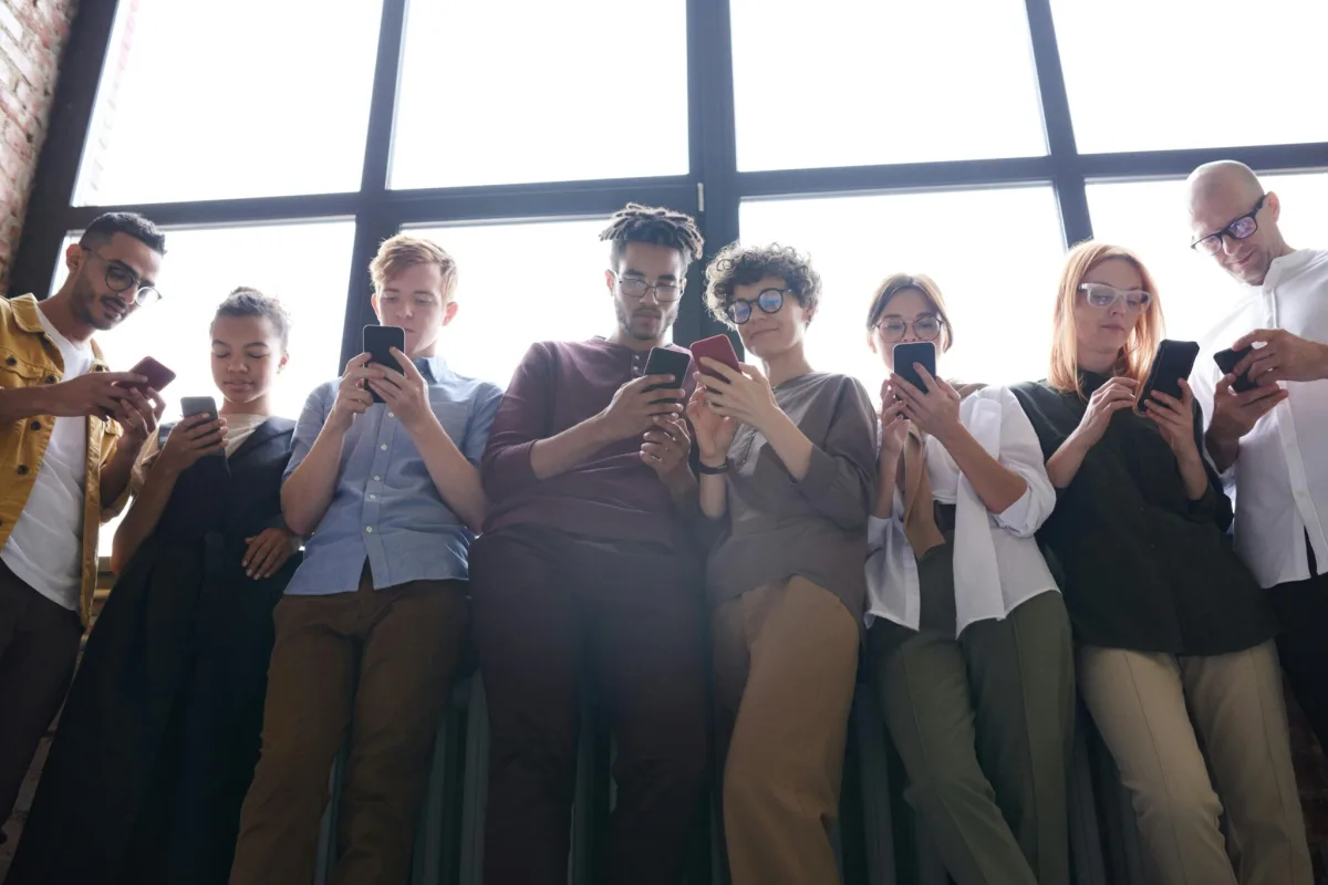 People on phones